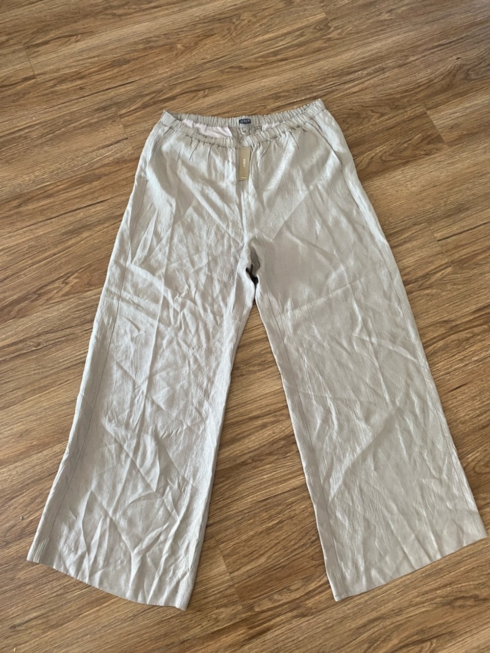 NEW! J. Crew Stratus pant in textured satin- spring rain color size L - Picture 3 of 12
